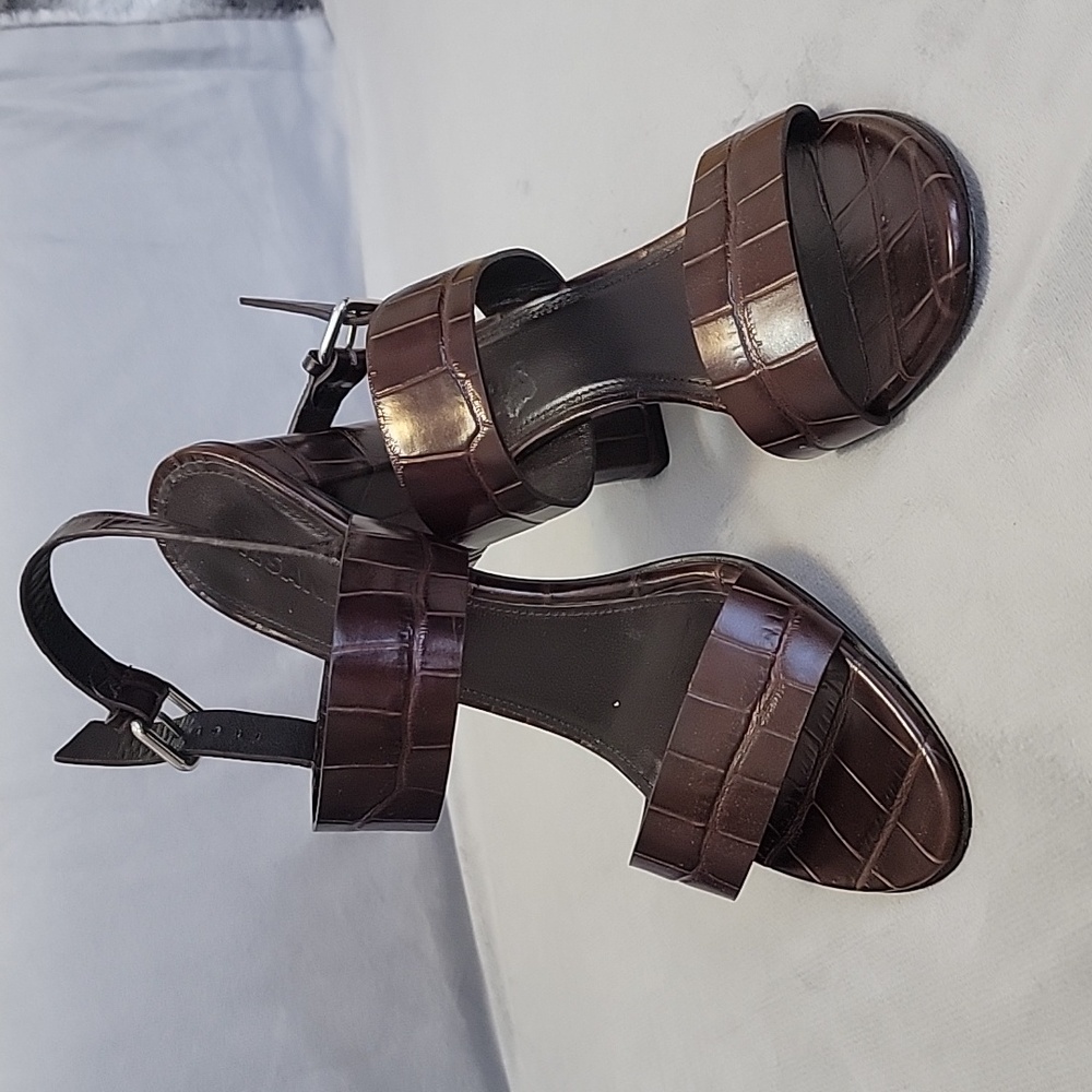 Jil Sander, High Heel Leather Sandals, Color Brown, Size 41EU